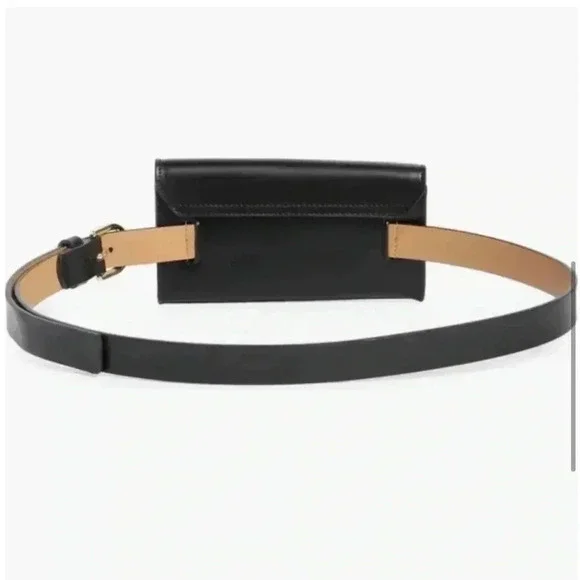 NEW! KATE SPADE black bow adjustable bow belt bag, genuine leather, gift box - Picture 3 of 5